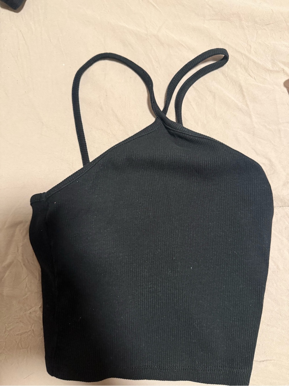 Zara Black Ribbed Slim Tank